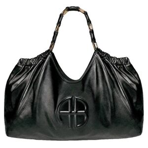 ANINE BING MEDIUM TOTE Chic Black Leather Tote Bag